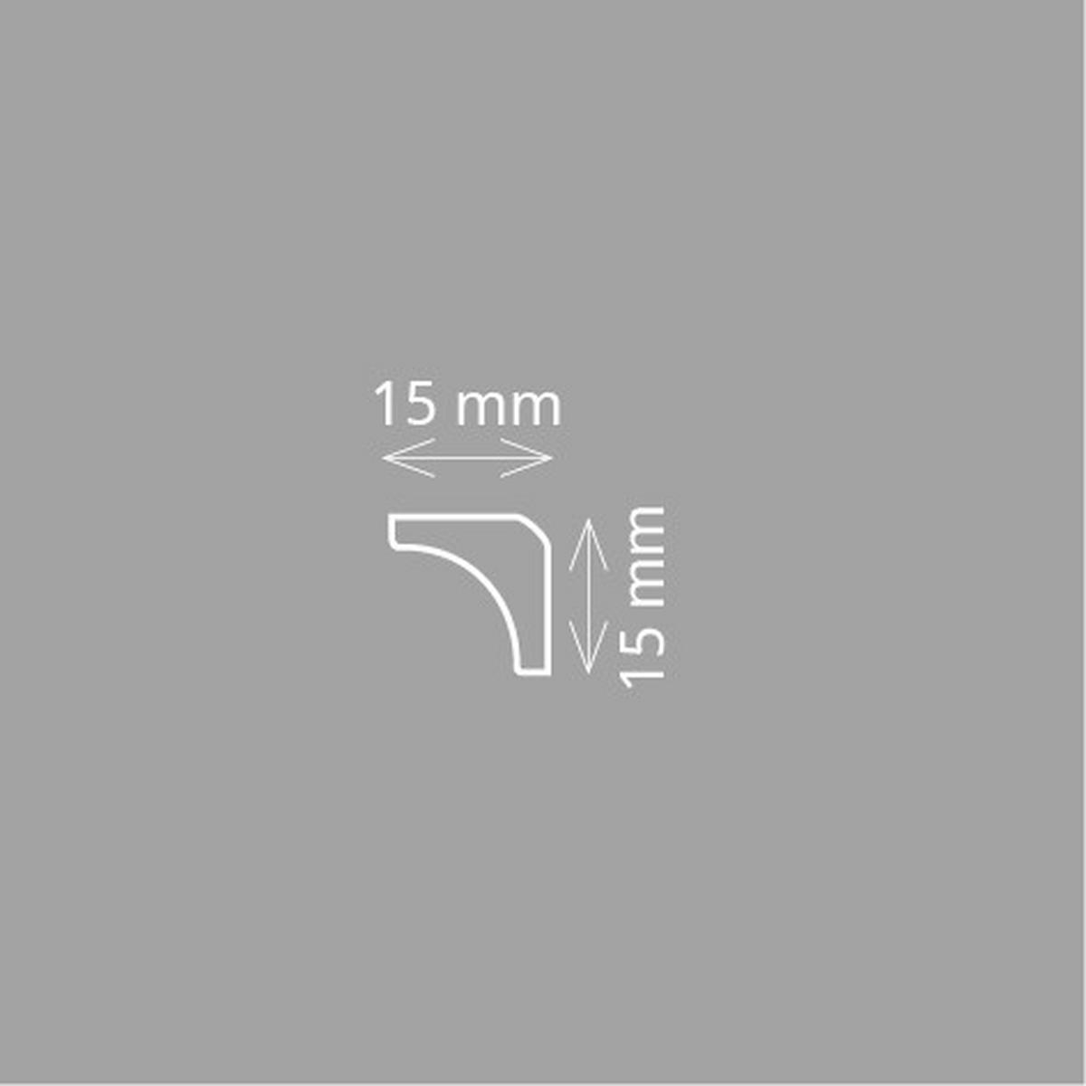 ZIERLEISTE 200/1,5/1,5 cm Weiß Kunststoff  - Weiß, Design, Kunststoff (200/1,5/1,5cm)