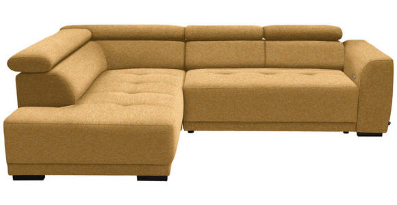 ECKSOFA in Chenille Currygelb 205/284 cm - Currygelb/Schwarz, Design, Kunststoff/Textil (205/284cm) - Xora