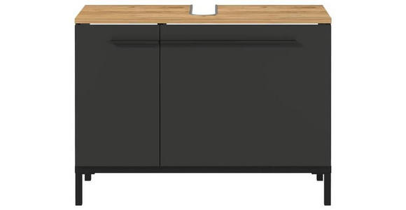 WASCHBECKENUNTERSCHRANK 80/59/34 cm  - Eichefarben/Graphitfarben, MODERN, Holzwerkstoff/Metall (80/59/34cm) - Xora