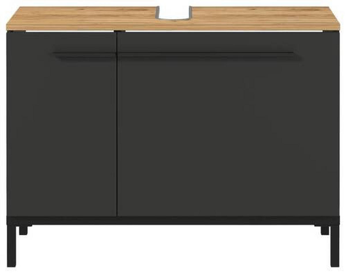 WASCHBECKENUNTERSCHRANK 80/59/34 cm  - Eichefarben/Graphitfarben, MODERN, Holzwerkstoff/Metall (80/59/34cm) - Xora