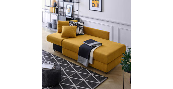 RÉCAMIERE in Flachgewebe Dunkelgelb - Dunkelgelb/Schwarz, Design, Kunststoff/Textil (93/71-88/171cm) - Cantus