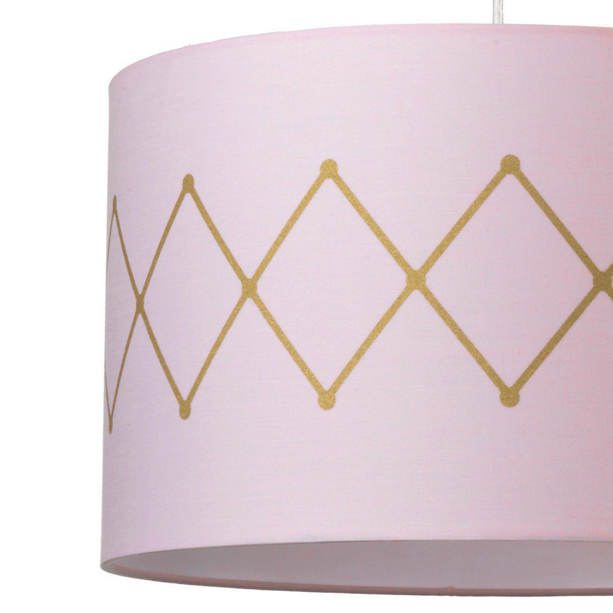 HÄNGELEUCHTE 40/80 cm   - Pink/Goldfarben, KONVENTIONELL, Textil/Metall (40/80cm)