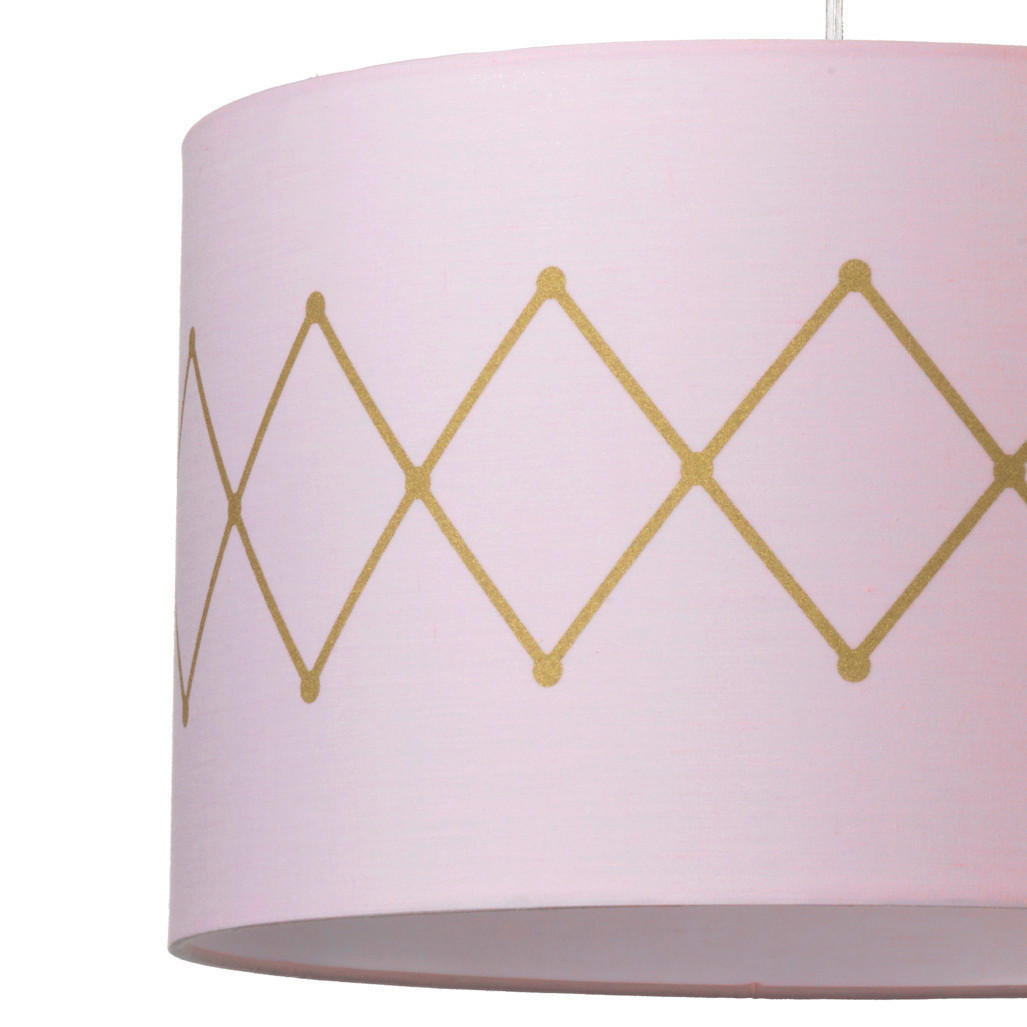 Thumbnail - Hängeleuchte, Gold, Pink, Metall, Textil, 80 cm, Lampen & Leuchten, Innenbeleuchtung, Hängelampen, Pendelleuchten