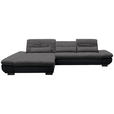 ECKSOFA in Mikrofaser Grau  - Schwarz/Grau, Design, Textil/Metall (204/341cm) - Xora