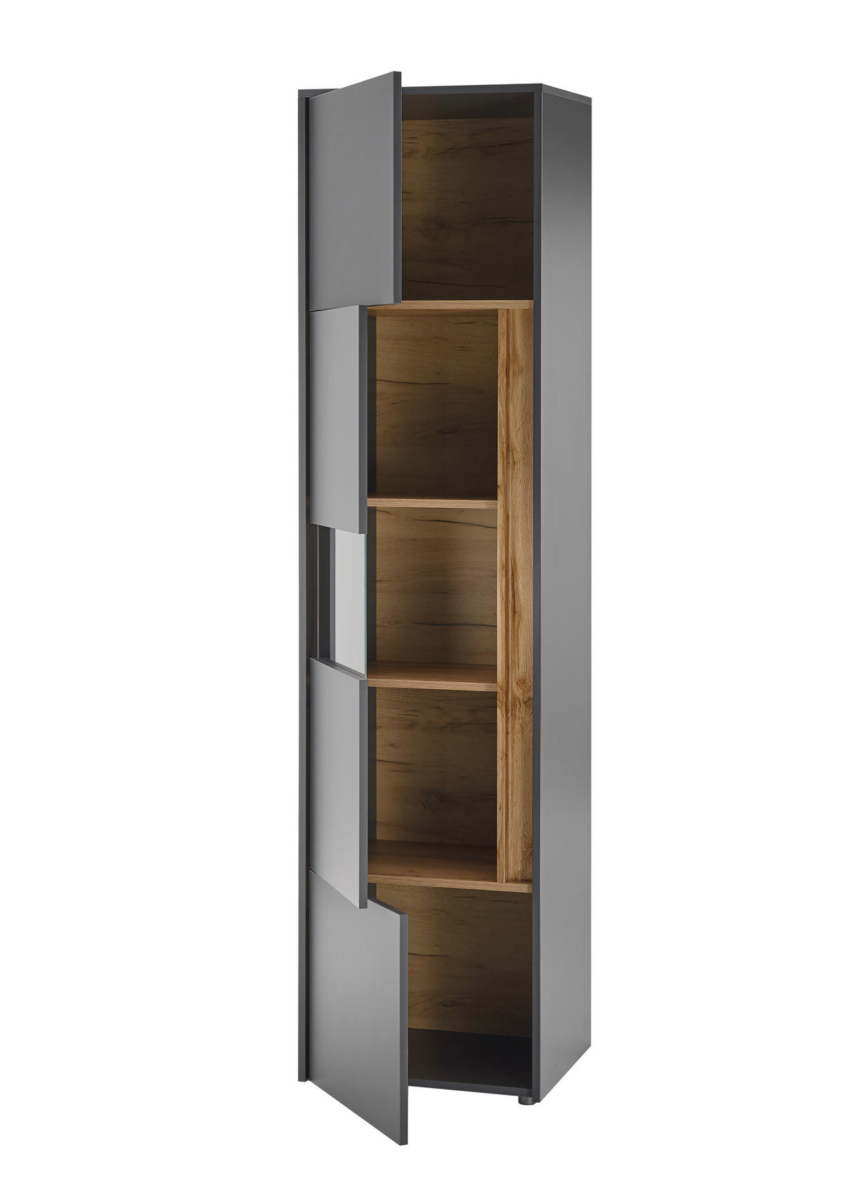 VITRINE  in Anthrazit, Eiche Wotan  - Anthrazit/Eiche Wotan, Design, Holzwerkstoff/Kunststoff (50/200/40cm) - Modante