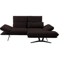 ECKSOFA in Echtleder Dunkelbraun  - Dunkelbraun/Schwarz, Design, Leder/Metall (210/130cm) - Dieter Knoll