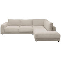 ECKSOFA Feincord Sandfarben  - Sandfarben/Schwarz, Design, Kunststoff/Textil (325/224cm) - Hom`in