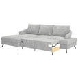 ECKSOFA in Webstoff Hellgrau  - Hellgrau/Schwarz, KONVENTIONELL, Textil/Metall (183/293cm) - Carryhome