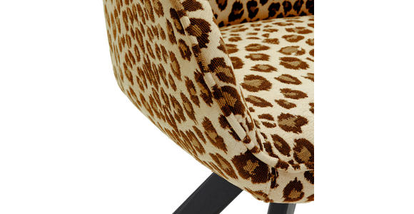 ARMLEHNSTUHL  Sitzfläche 360° drehbar Flachgewebe, Mikrofaser  - Schwarz/Braun, Design, Textil/Metall (60/83/65cm) - Landscape