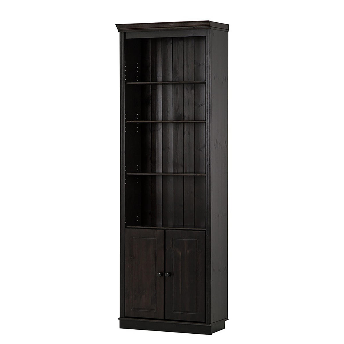 BÜCHERWAND Kiefer massiv Dunkelbraun  - Dunkelbraun, Design, Holz (74/223/37cm) - Livetastic