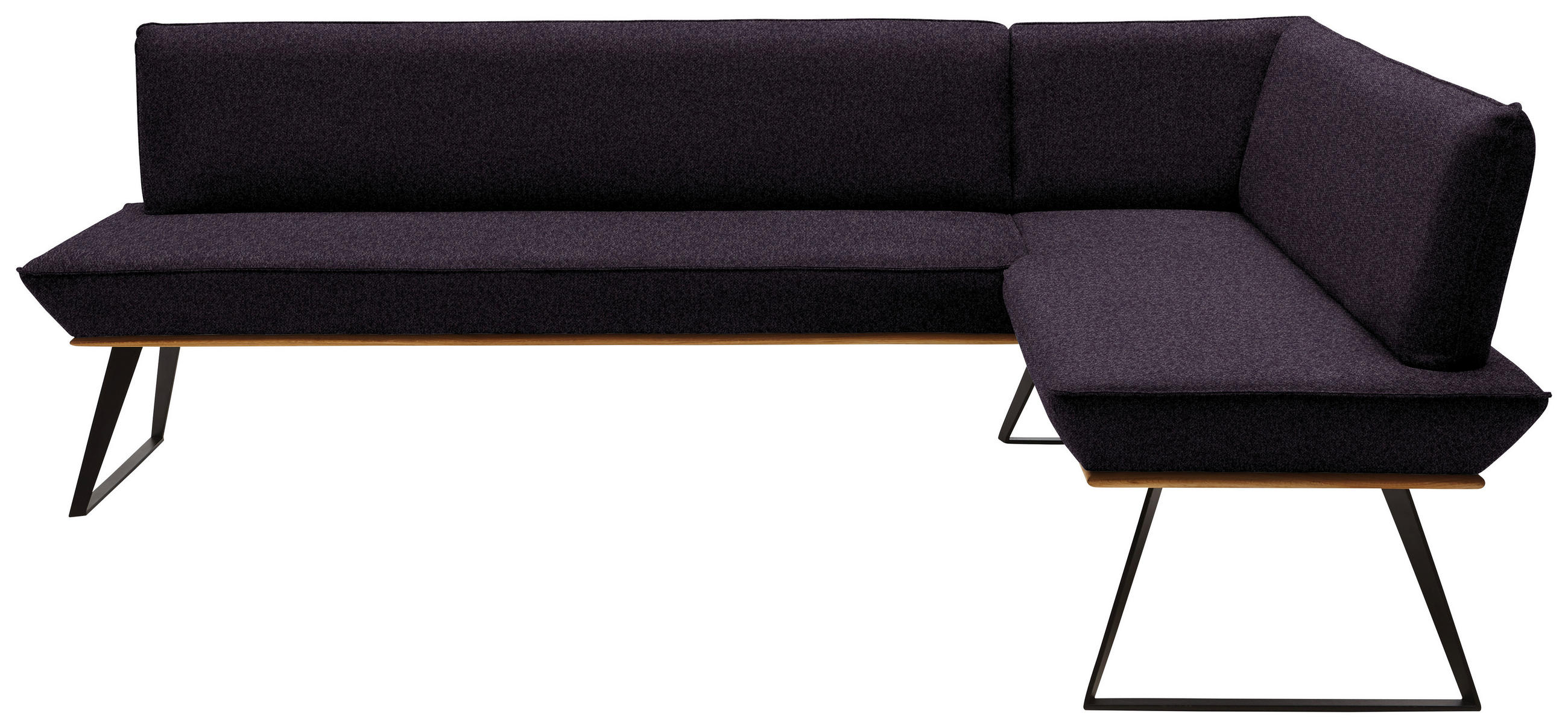 ECKBANK in Holz, Metall, Textil Schwarz, Eichefarben  - Eichefarben/Schwarz, Design, Holz/Textil (223/163cm) - Voleo