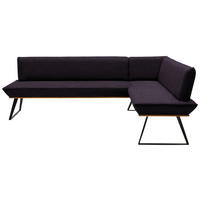 ECKBANK 223/163 cm  in Schwarz, Eichefarben  - Eichefarben/Schwarz, Design, Holz/Textil (223/163cm) - Voleo