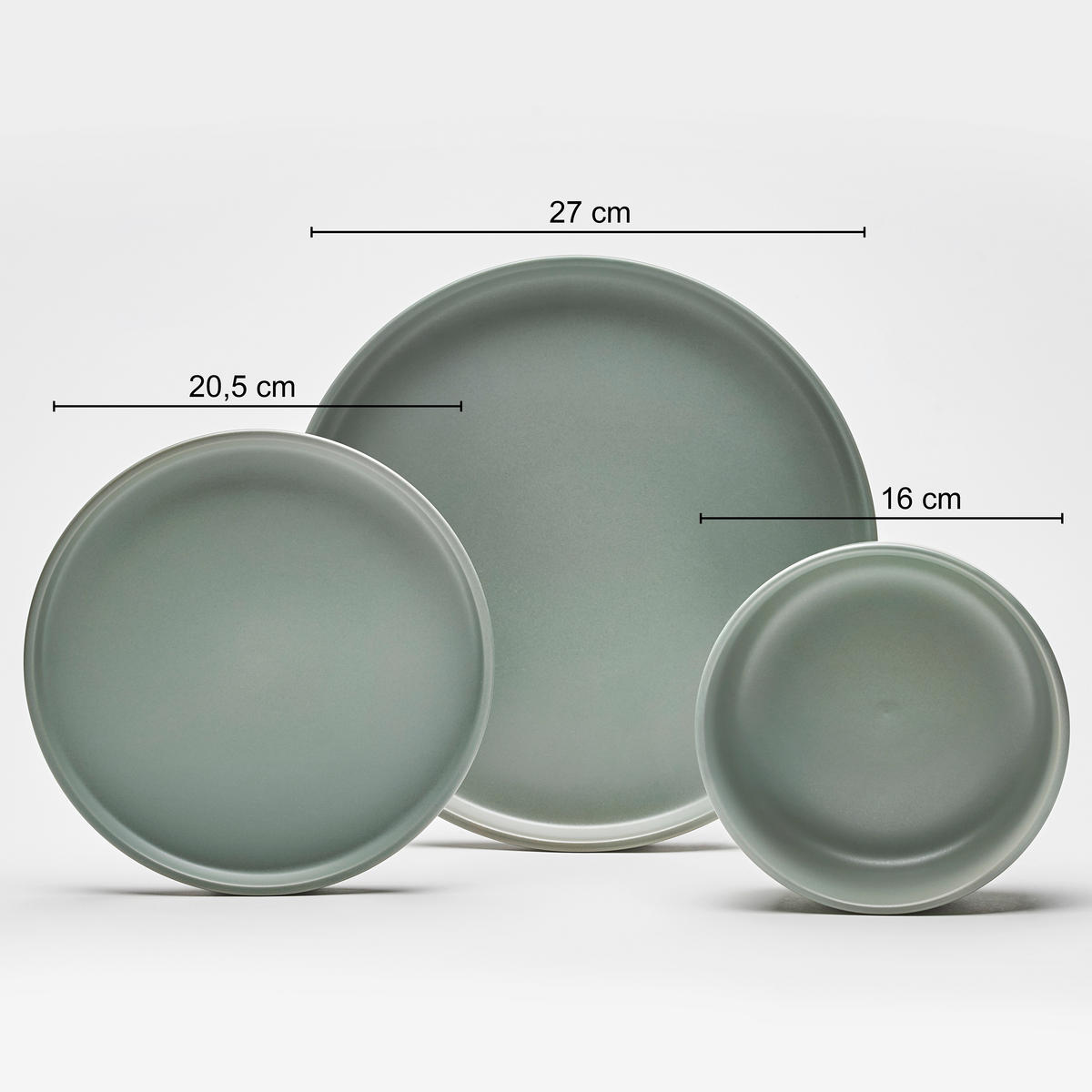 KOMBISERVICE Salbeigrün 16-teilig Prato  - Salbeigrün, KONVENTIONELL, Keramik (30/30/30cm) - Van Well