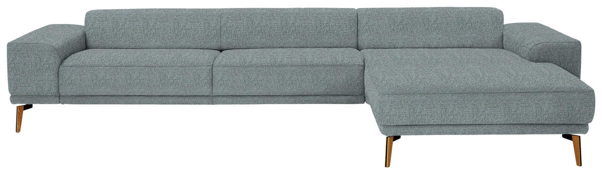 ECKSOFA in Flachgewebe Blaugrau  - Wildeiche/Blaugrau, Design, Holz/Textil (334/193cm) - Niels Andersson