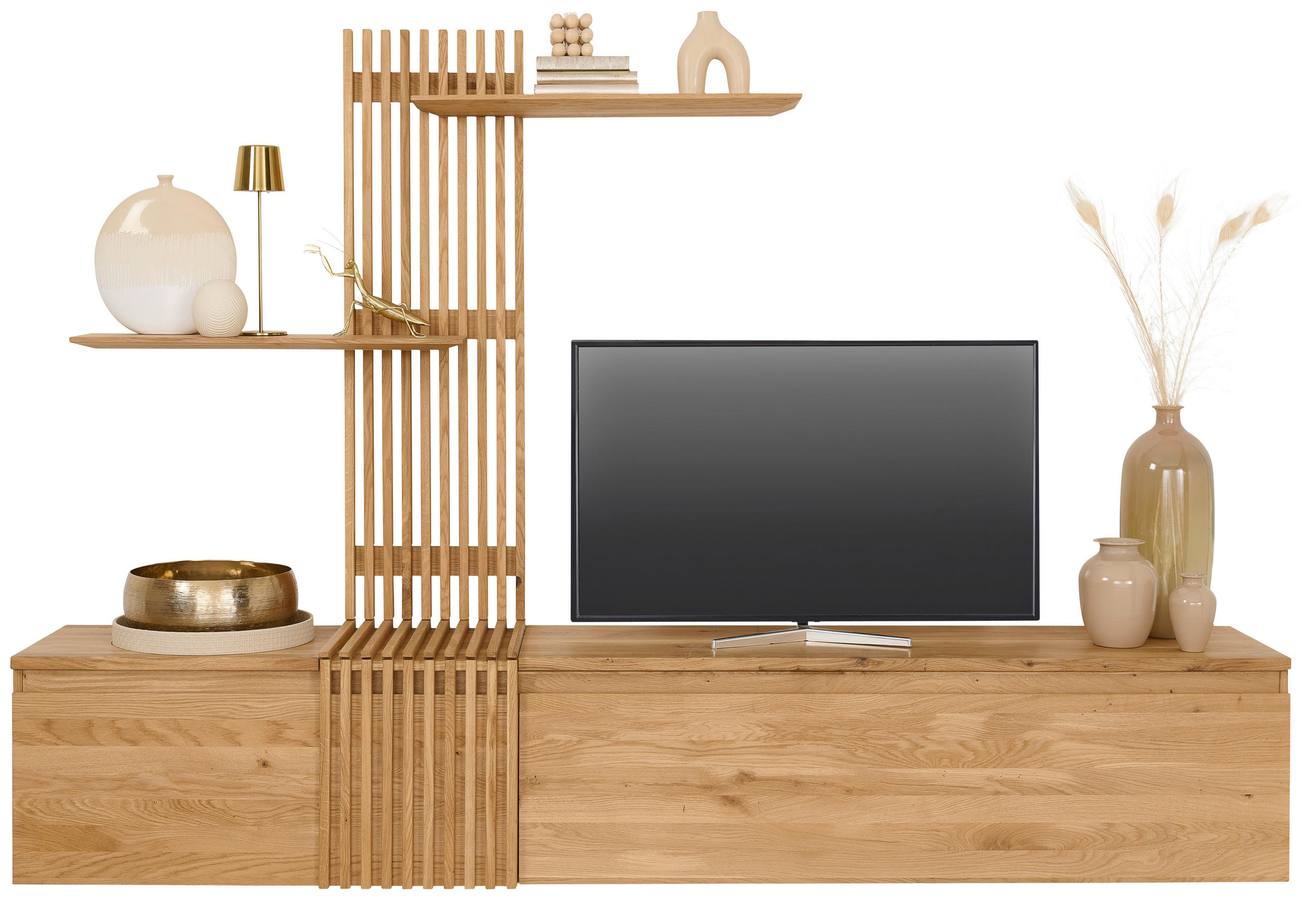 WOHNWAND  in Eichefarben  248.8/163/44 cm  - Eichefarben, Natur, Holz (248.8/163/44cm) - Linea Natura