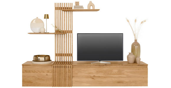 WOHNWAND  in Eichefarben  248.8/163/44 cm  - Eichefarben, Natur, Holz (248.8/163/44cm) - Linea Natura