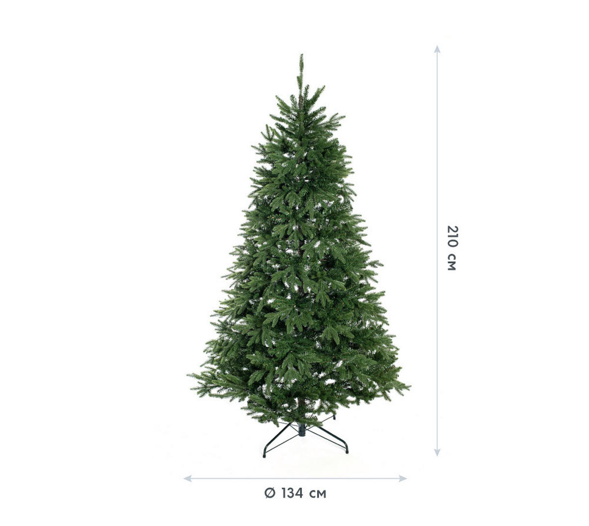 WEIHNACHTSBAUM 210 cm  - Waldgrün, Basics, Kunststoff/Metall (134/210cm)