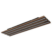 LED-DECKENLEUCHTE HAYDEN 80/20/5 cm   - Dunkelbraun/Schwarz, Natur, Holzwerkstoff/Kunststoff (80/20/5cm) - Globo