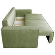 SCHLAFSOFA Cord Olivgrün  - Schwarz/Olivgrün, KONVENTIONELL, Kunststoff/Textil (240/89/100cm) - Carryhome