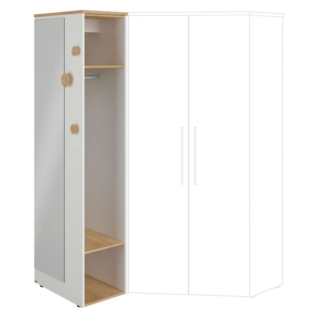 Thumbnail - Paidi Garderobe Oskar, Weiß, Eiche, Holz, Holzwerkstoff, Eiche, massiv, 64.2x206x40.2 cm, Blauer Engel, Goldenes M, Gard...