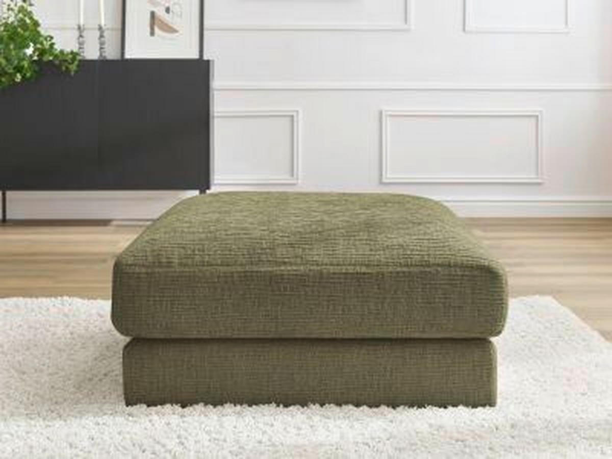 HOCKER LEONARD Struktur Grün  - Schwarz/Grün, MODERN, Kunststoff/Textil (86/43/86cm)
