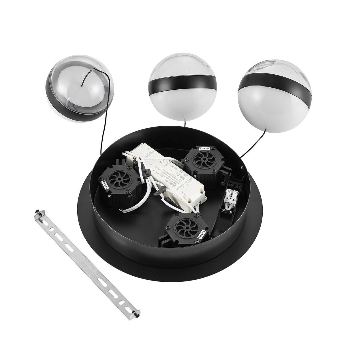 LED-HÄNGELEUCHTE Bedford 30/150 cm   - Klar/Schwarz, Design, Kunststoff/Metall (30/150cm) - Novel