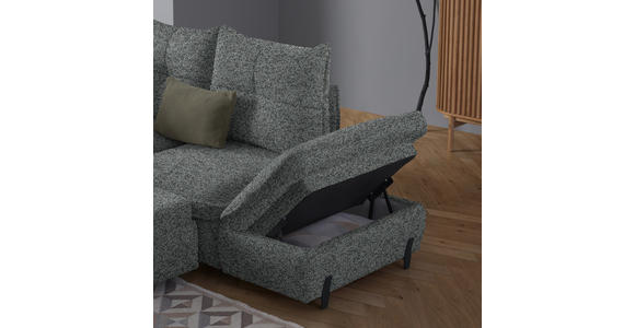 ECKSOFA Graublau Bouclé  - Graublau/Schwarz, Design, Textil/Metall (250/220cm) - Xora