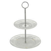 PATROVÝ STOJAN - barvy stříbra/průhledné, Basics, kov/sklo (20/20/28cm)