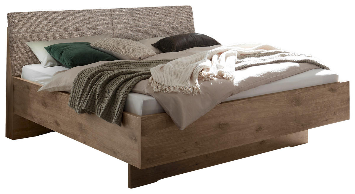 BETTANLAGE 180/200 cm  in Eichefarben, Sahara  - Eichefarben/Sahara, MODERN, Holzwerkstoff/Textil (180/200cm) - Venda