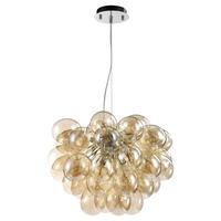 PENDELLEUCHTE  50/40/50 cm   - Bernsteinfarben/Nickelfarben, Trend, Glas/Metall (50/40/50cm) - MAYTONI