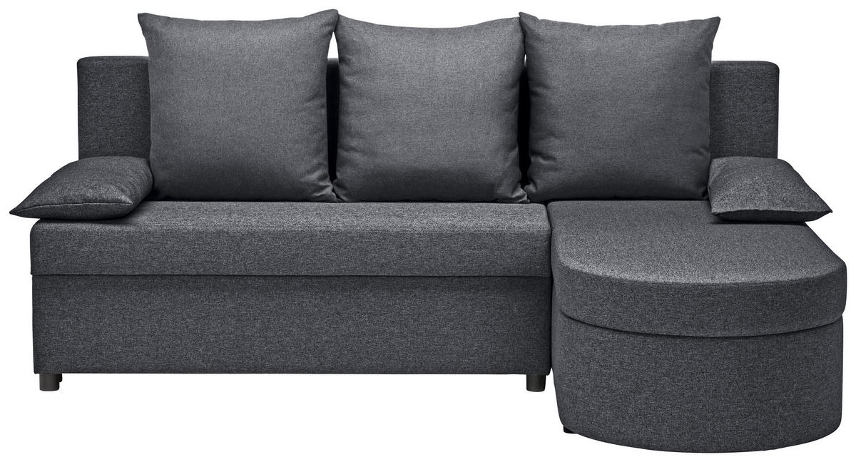 ECKSOFA in Webstoff Dunkelgrau  - Dunkelgrau/Anthrazit, Konventionell, Kunststoff/Textil (159/196cm) - Ti'me