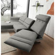 ECKSOFA Hellgrau Flachgewebe  - Hellgrau/Schwarz, Design, Textil/Metall (176-217/279-327cm) - Dieter Knoll