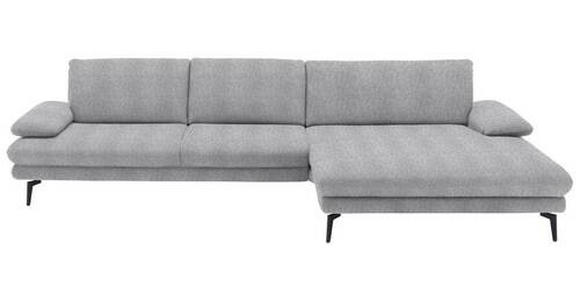 ECKSOFA in Chenille Hellgrau 310/180 cm - Hellgrau/Schwarz, Design, Textil/Metall (310/180cm) - Dieter Knoll