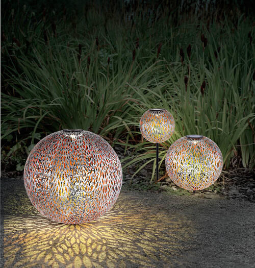 SOLARLEUCHTE - Silberfarben/Goldfarben, Konventionell, Metall (27/38cm) - Globo