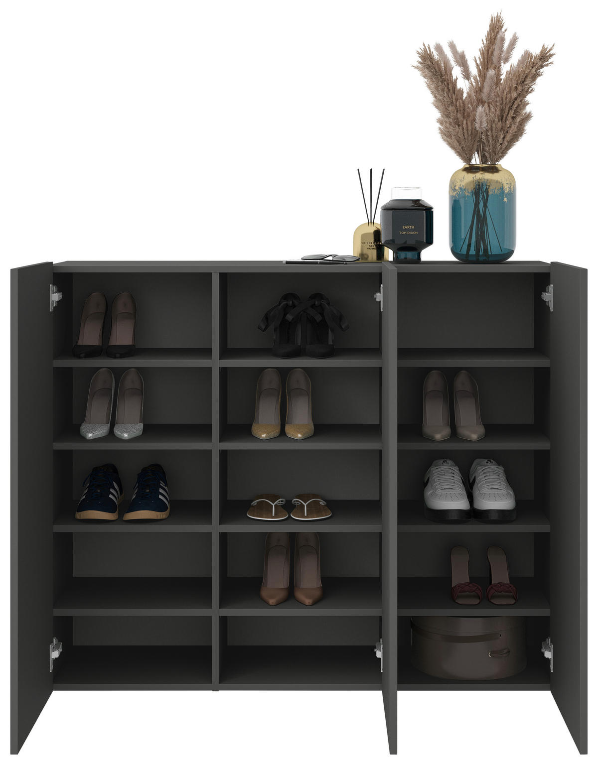 HÄNGESCHUHSCHRANK Anthrazit  - Anthrazit, Design, Holzwerkstoff (120/100/34cm) - Hom`in