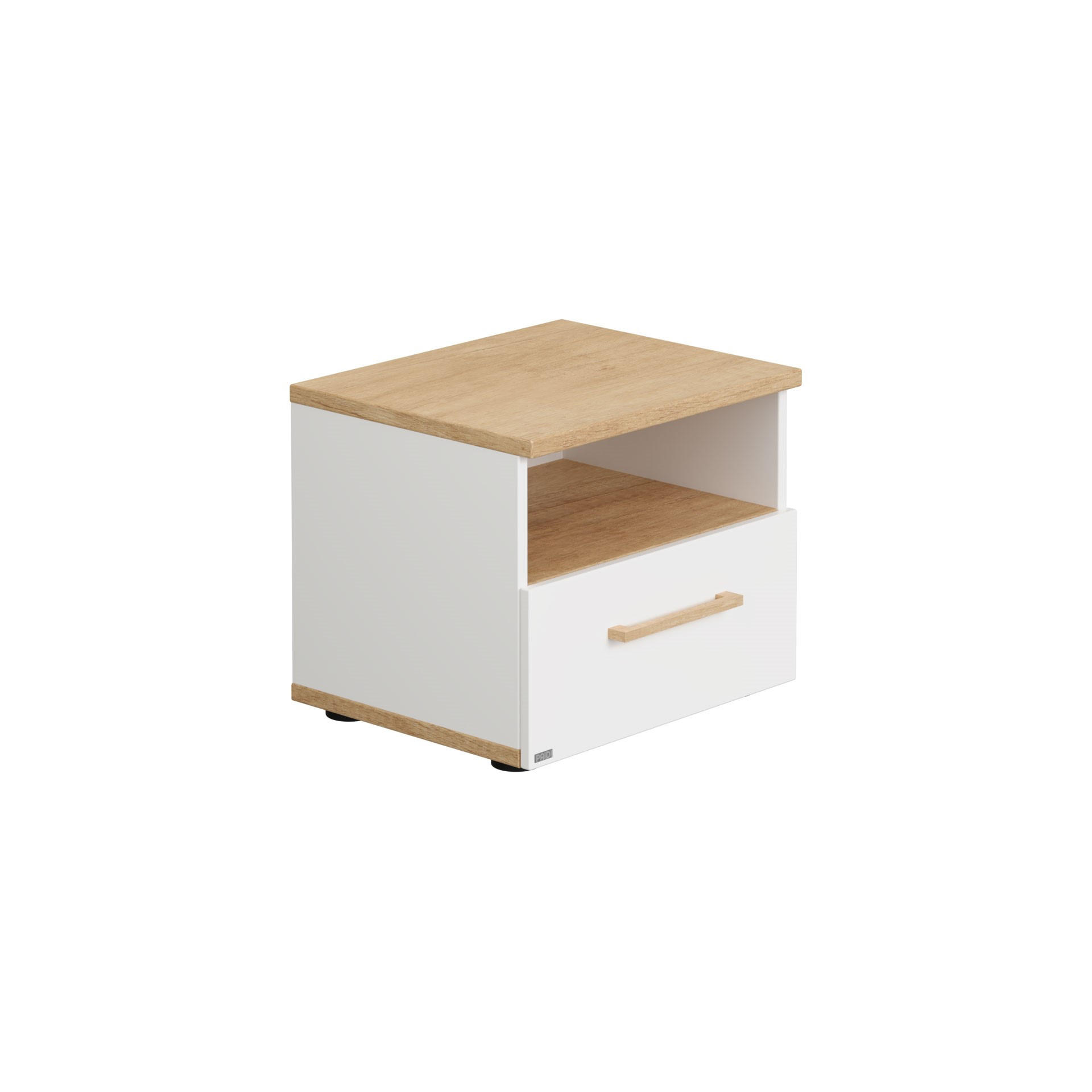 NACHTSCHRANK 48,4/40,8/39,9 cm  - Eichefarben/Schwarz, KONVENTIONELL, Holz/Holzwerkstoff (48,4/40,8/39,9cm) - Paidi