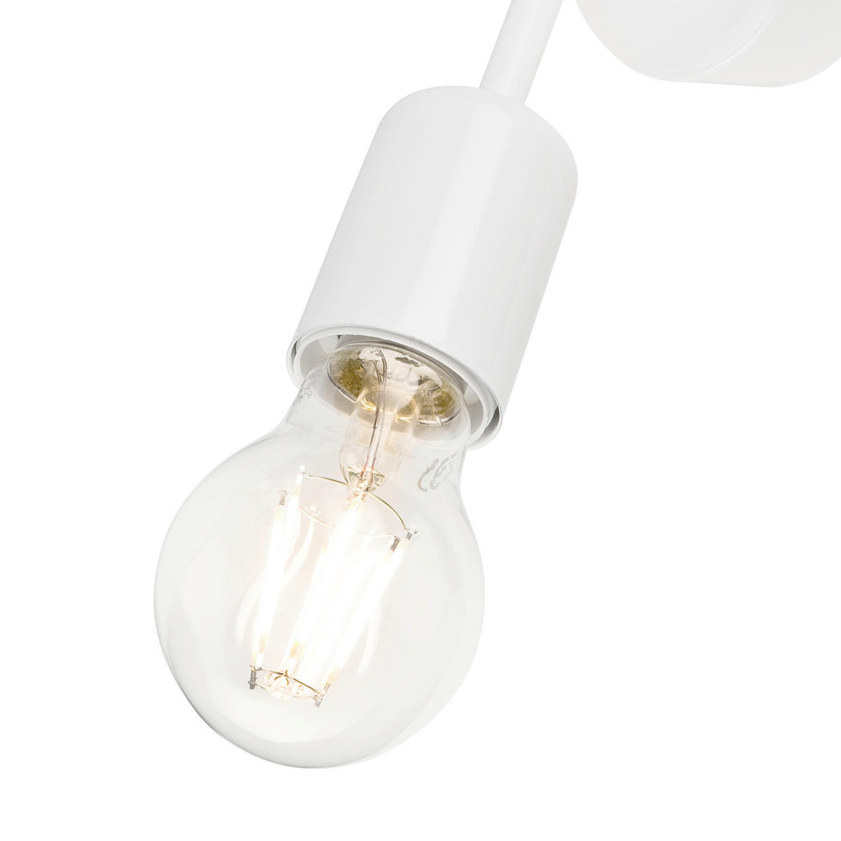 WANDLEUCHTE 18/8 cm   - Weiß Hochglanz, Natur, Metall (18/8cm)