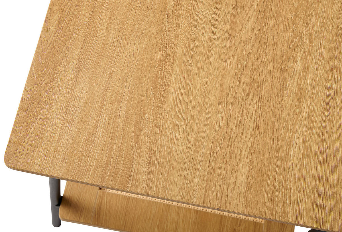 BEISTELLTISCH 45/45/55 cm Eichefarben  - Eichefarben/Schwarz, Basics, Holzwerkstoff/Metall (45/45/55cm) - Boxxx