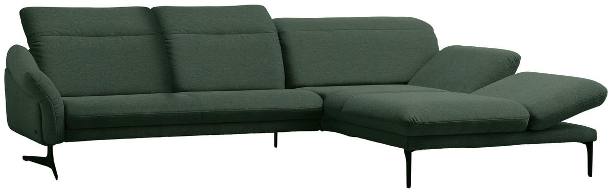 ECKSOFA in Webstoff Grün  - Anthrazit/Grün, Design, Textil/Metall (299/203cm) - Himolla