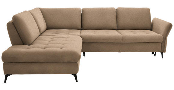 ECKSOFA in Bouclé Hellbraun  233/288 cm  - Hellbraun/Schwarz, Natur, Textil/Metall (233/288cm) - Valnatura
