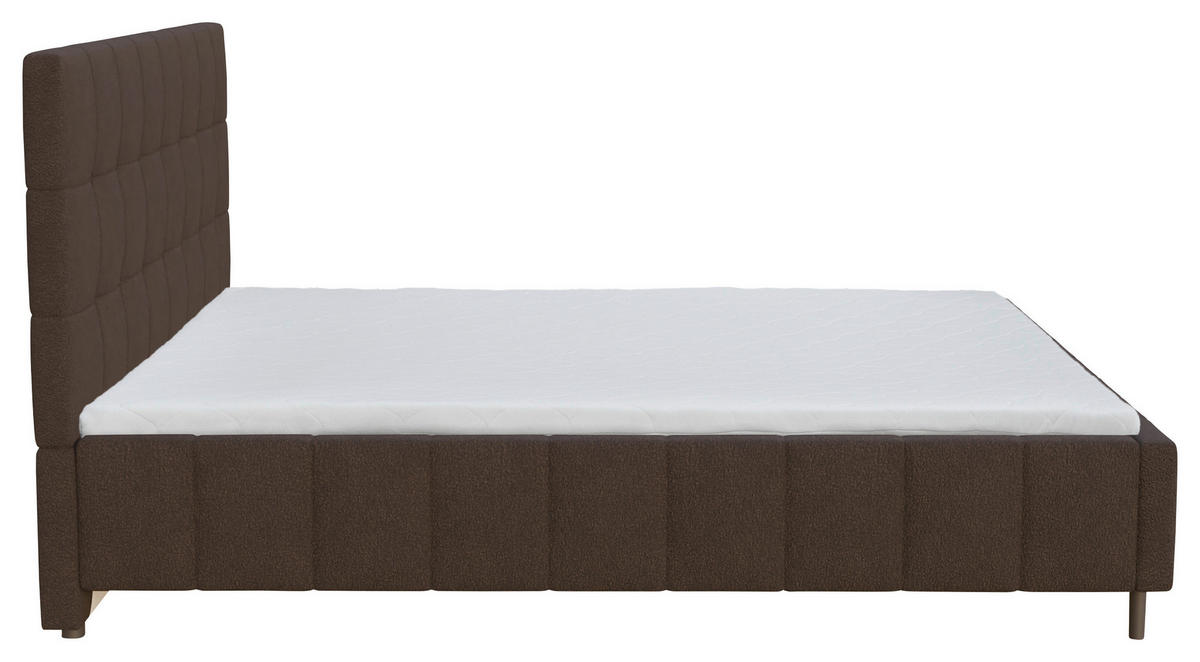 POLSTERBETT 180/200 cm  in Braun  - Schwarz/Naturfarben, MODERN, Holz/Textil (180/200cm) - MID.YOU