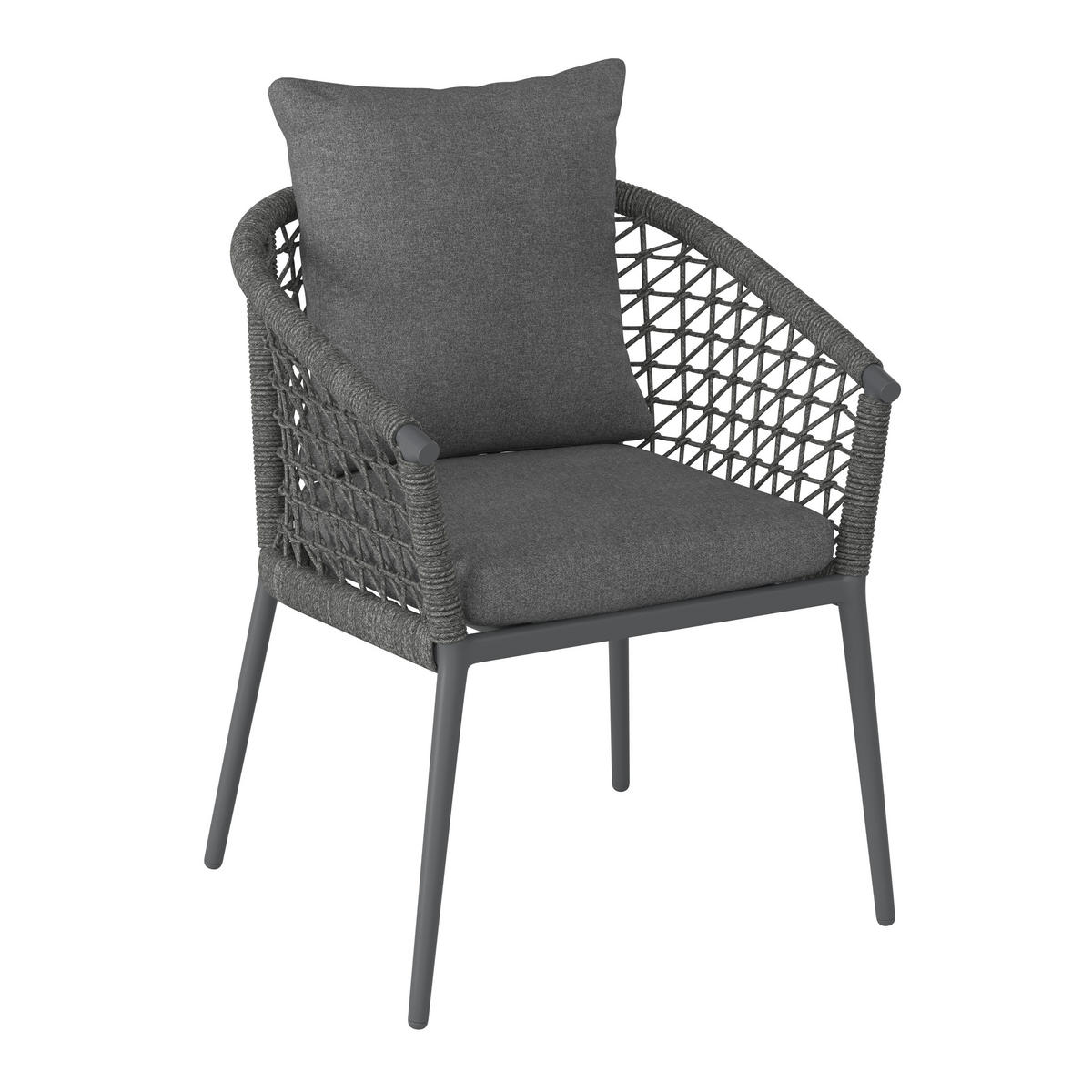 FAUTEUIL DE JARDIN métal, textile gris foncé  - gris foncé, Modern, métal/textile (64/80/64cm) - Ambia Garden