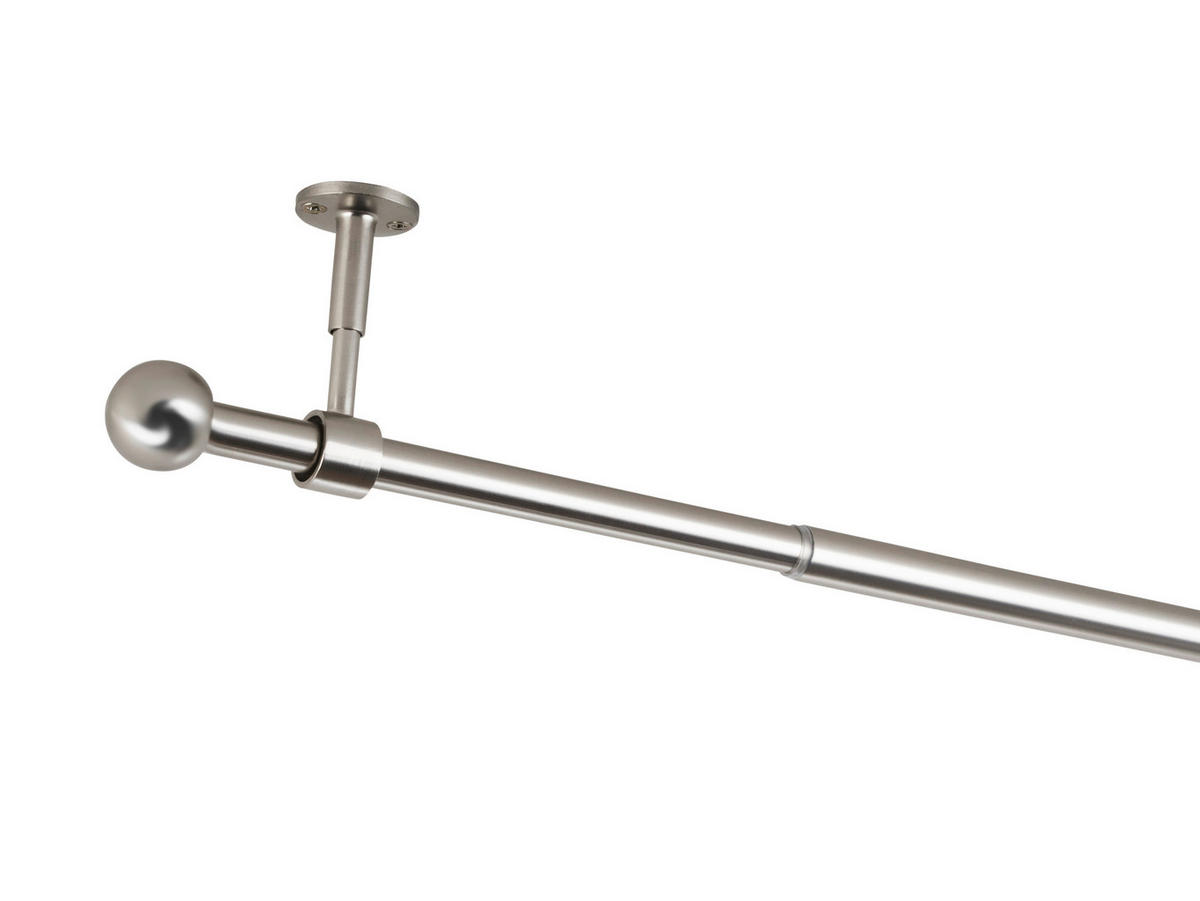 VORHANGSTANGENSET   - Grau Hochglanz, Basics, Metall (120/8/3.3cm)