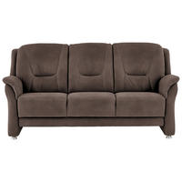 3-SITZER-SOFA in Mikrofaser Graubraun  - Graubraun/Beige, Konventionell, Textil/Metall (198/100/89cm) - Beldomo Comfort