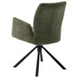 ARMLEHNSTUHL  , Stoffauswahl, Typenauswahl, Sitzfläche 360° drehbar, Gestellauswahl  , Flachgewebe  ,  - Schwarz/Olivgrün, Design, Textil/Metall (60/87/61cm) - Novel