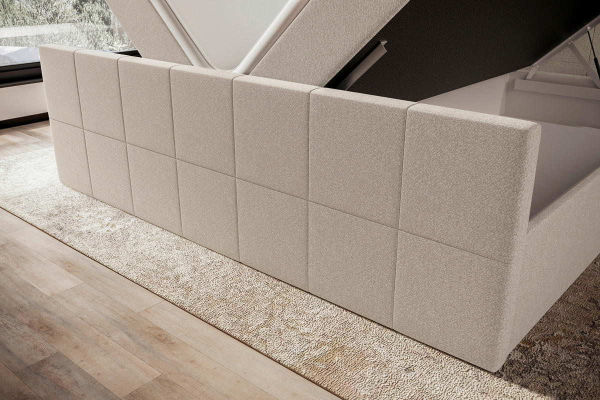 BOXBETT 160/200 cm  in Beige  - Beige, KONVENTIONELL, Kunststoff/Textil (160/200cm) - Boxxx