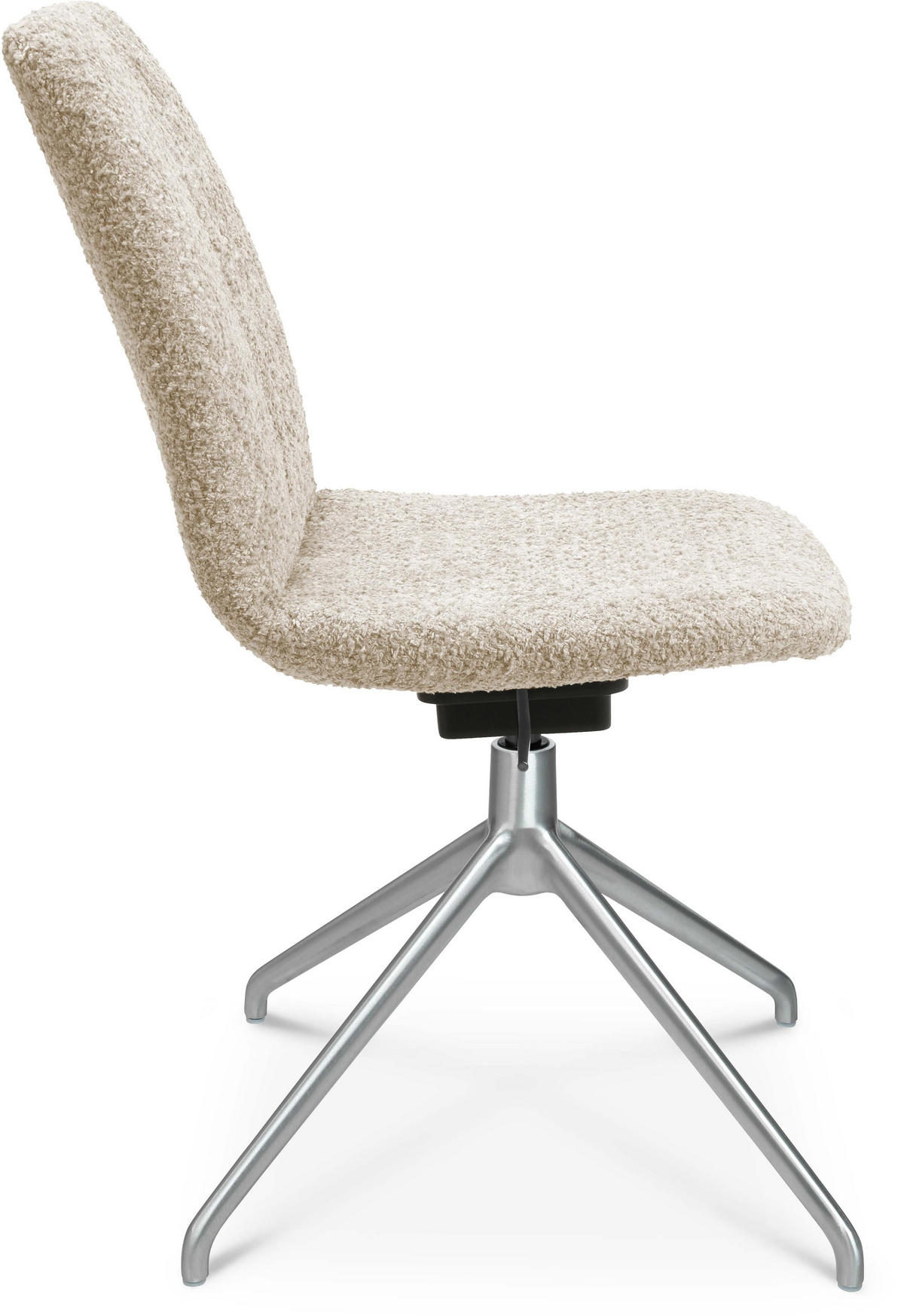 STUHL Bouclé Creme, Alufarben  - Creme/Alufarben, Design, Textil/Metall (46/81,5-84,5/55cm) - Johann Jakob