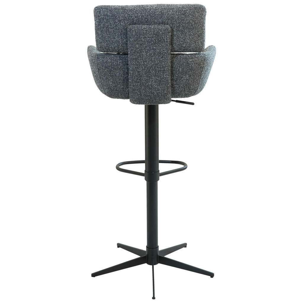 Thumbnail - Dieter Knoll Barhocker, Schwarz, Dunkelgrau, Metall, Textil, Drehkreuz, 54x105x53 cm, SGS-geprüft, Sitzfläche 360° drehb...