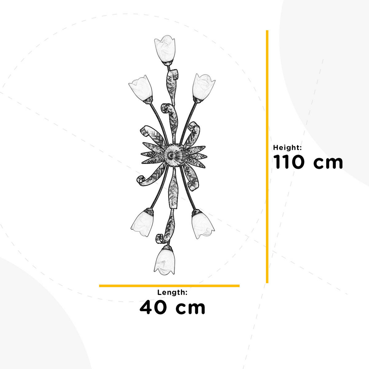 DECKENLEUCHTE 40/110 cm   - Bronzefarben, KONVENTIONELL, Glas/Metall (40/110cm)