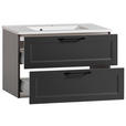 WASCHTISCHKOMBI 80 cm - Schwarz/Graphitfarben, KONVENTIONELL, Holzwerkstoff/Stein (80cm) - Xora